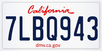 CA license plate 7LBQ943