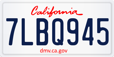 CA license plate 7LBQ945