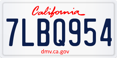 CA license plate 7LBQ954