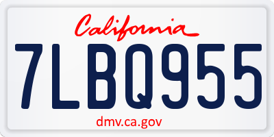 CA license plate 7LBQ955