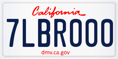 CA license plate 7LBR000