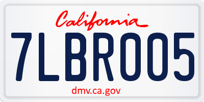CA license plate 7LBR005