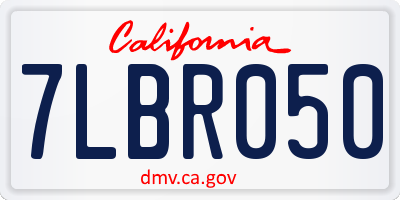 CA license plate 7LBR050
