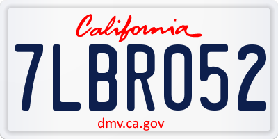 CA license plate 7LBR052