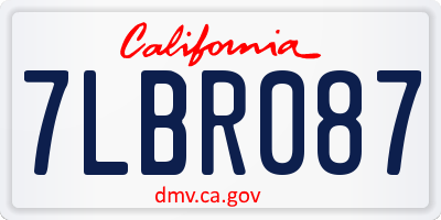 CA license plate 7LBR087