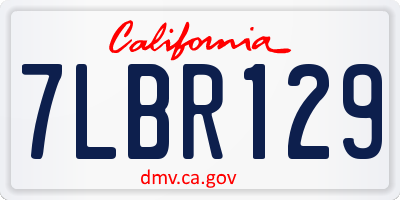 CA license plate 7LBR129