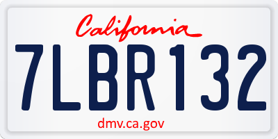 CA license plate 7LBR132