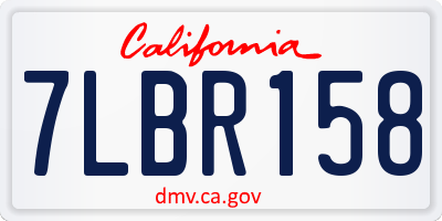 CA license plate 7LBR158