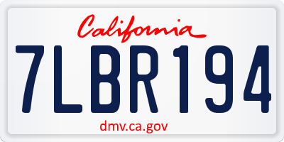 CA license plate 7LBR194