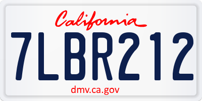 CA license plate 7LBR212