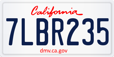 CA license plate 7LBR235