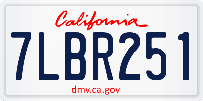 CA license plate 7LBR251
