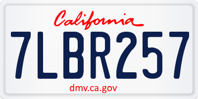 CA license plate 7LBR257