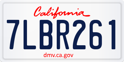 CA license plate 7LBR261