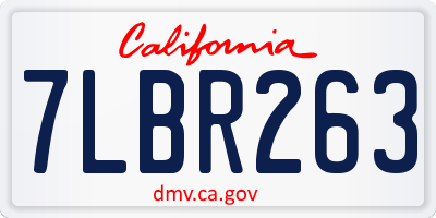 CA license plate 7LBR263