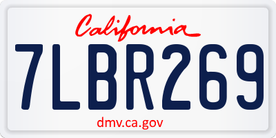 CA license plate 7LBR269