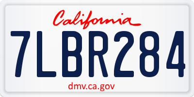 CA license plate 7LBR284