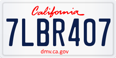 CA license plate 7LBR407