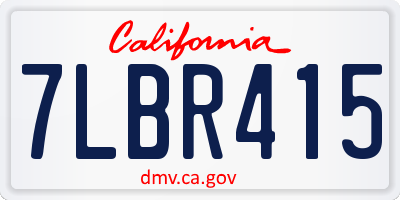 CA license plate 7LBR415