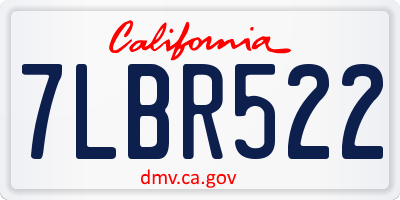 CA license plate 7LBR522