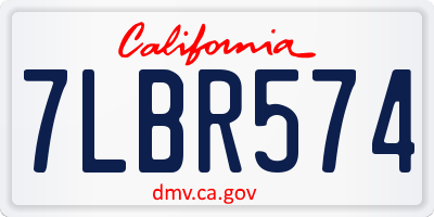 CA license plate 7LBR574