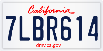 CA license plate 7LBR614