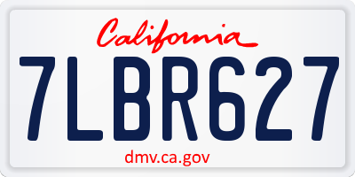 CA license plate 7LBR627