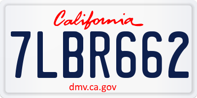 CA license plate 7LBR662