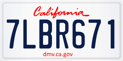 CA license plate 7LBR671