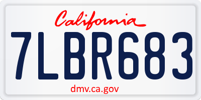 CA license plate 7LBR683