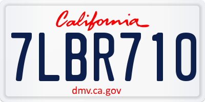 CA license plate 7LBR710
