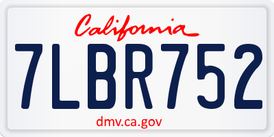 CA license plate 7LBR752