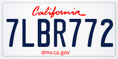 CA license plate 7LBR772