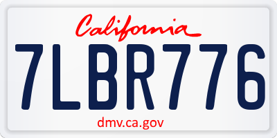 CA license plate 7LBR776
