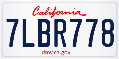 CA license plate 7LBR778