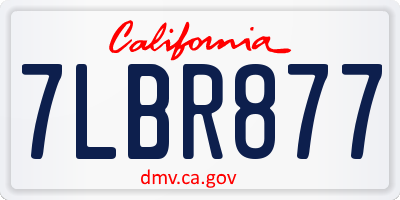 CA license plate 7LBR877