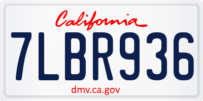 CA license plate 7LBR936