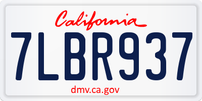 CA license plate 7LBR937