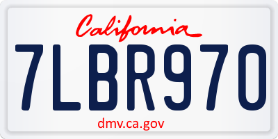 CA license plate 7LBR970