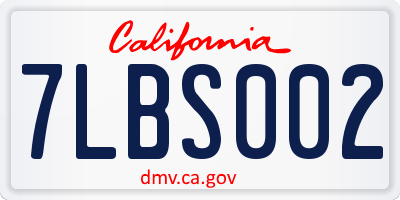 CA license plate 7LBS002