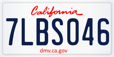 CA license plate 7LBS046