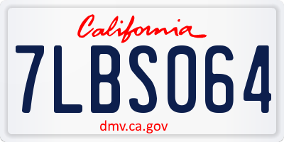 CA license plate 7LBS064