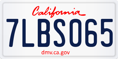 CA license plate 7LBS065