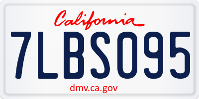 CA license plate 7LBS095