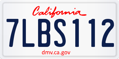 CA license plate 7LBS112