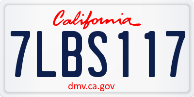 CA license plate 7LBS117