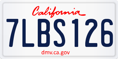 CA license plate 7LBS126