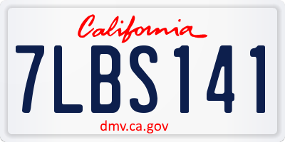 CA license plate 7LBS141