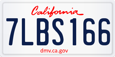 CA license plate 7LBS166