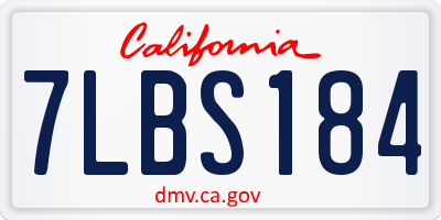 CA license plate 7LBS184